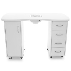 Scrivania 2027 bianco due armadi con assorbitore
