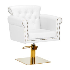 Poltrona da parrucchiere Gabbiano Berlino oro bianco