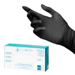 All4med guanti diagnostici monouso in nitrile nero M 