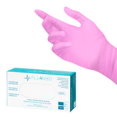 All4med guanti diagnostici monouso in nitrile rosa L 
