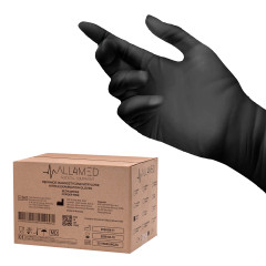 All4med guanti diagnostici monouso in nitrile nero L 10 x100 pz. 