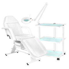 Poltrona cosmetica 202 Basic + tavolo cosmetico 1040 + lampada a led S5