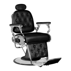 Gabbiano sedia da barbiere Francesco Cromo Nero