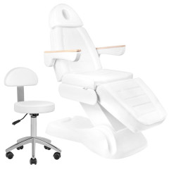 SILLON Lux 273b sedia cosmetica elettrica + sgabello 304 bianco