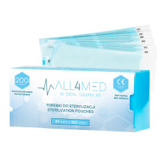 All4med sacchetti per sterilizzazione in autoclave 57 mm x 105 mm 200 pz.