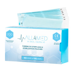 All4med sacchetti per sterilizzazione in autoclave 90 mm x 135 mm 200 pz.