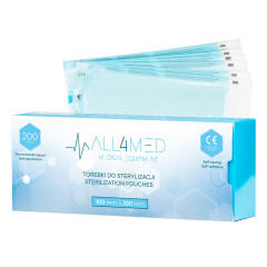 All4med sacchetti per sterilizzazione in autoclave 100 mm x 230 mm 200 pz.