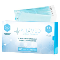 All4med sacchetti per sterilizzazione in autoclave 190 mm x 330 mm 200 pz.
