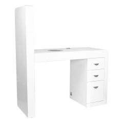 Scrivania cosmetica 310 con assorbitore di cassette bianco a sinistra