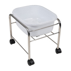 Piscina per pedicure dritta con rotelle cromo