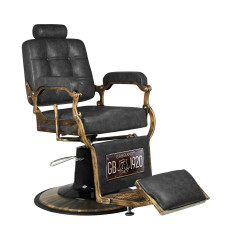 Sedia da barbiere Gabbiano Boss HD Old Leather nero