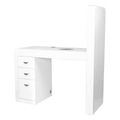 Scrivania cosmetica 310 con assorbitore di cassette bianco lato destro