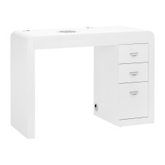 Scrivania cosmetica 312 con assorbitore di cassette bianco a sinistra