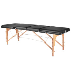 Lettino da massaggio pieghevole in legno Komfort Activ Fizjo 3 segmenti nero