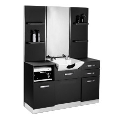 Consolle per parrucchieri Gabbiano con lavabo B085W nero