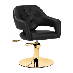 Poltrona per parrucchieri Gabbiano Parma oro nero