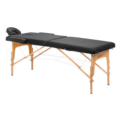 Lettino da massaggio pieghevole in legno Komfort Activ Fizjo Lux 2 segmenti 190x70 nero
