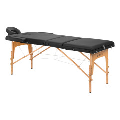 Lettino da massaggio pieghevole in legno Komfort Activ Fizjo Lux 3 segmenti 190x70 nero