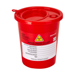 Contenitore per rifiuti medici 0,7 L rosso