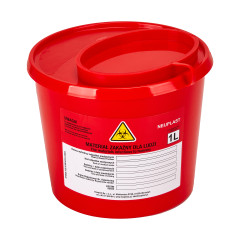 Contenitore per rifiuti sanitari 1 L rosso