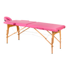 Lettino da massaggio pieghevole in legno Komfort Activ Fizjo 2 segmenti rosa