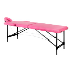 Lettino da massaggio pieghevole in alluminio comfort Activ Fizjo 2 segmenti rosa nero alluminio
