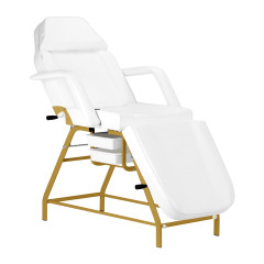 Sedia cosmetica 557G con cuvette bianco oro