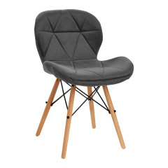 4Rico Sedia scandinava QS-186 velluto grigio