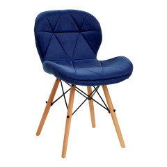 4Rico Sedia scandinava QS-186 velluto blu navy
