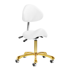 Giovanni 1004 sgabello cosmetico bianco oro