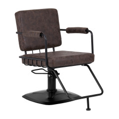 Poltrona da parrucchiere Gabbiano Katania Loft Old Leather marrone scuro