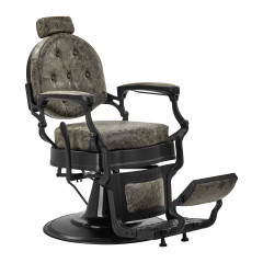 Sedia da barbiere Gabbiano President Old Leather Verde