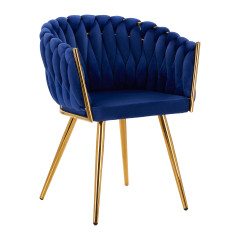 4Rico sedia QS-GW06G velluto blu navy