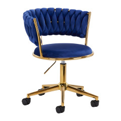 4Rico sedia girevole QS-GW01G velluto blu navy