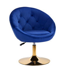 4Rico poltrona girevole QS-BL12G velluto blu navy