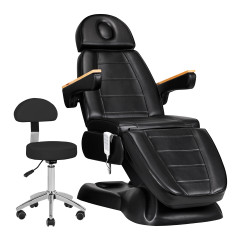 SILLON Lux 273b sedia cosmetica elettrica + sgabello 304 nero