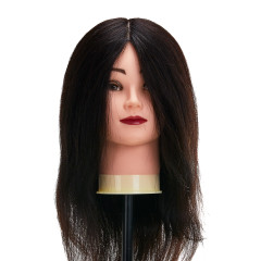 Testa di formazione per parrucchieri Gabbiano WZ1 capelli naturali, colore 1H, lunghezza 16"".