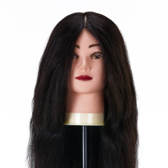 Testa di formazione per parrucchieri Gabbiano WZ1 capelli naturali, colore 1H, lunghezza 20"".