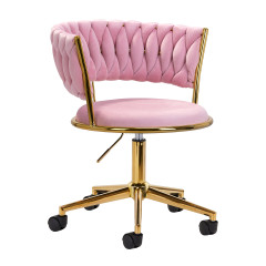 4Rico sedia girevole QS-GW01G velluto rosa