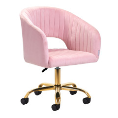 4Rico sedia girevole QS-OF212G velluto rosa