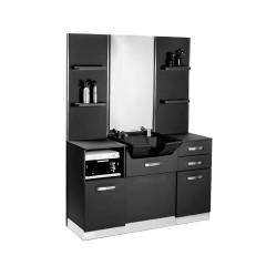 Consolle per parrucchieri Gabbiano con lavabo B085B nero