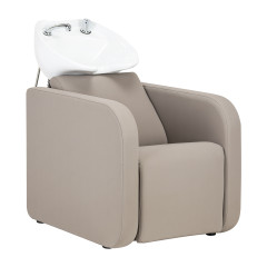 Gabbiano Sylvia lavabo da barbiere con poggiapiedi elettrico beige 