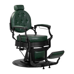 Sedia da barbiere Gabbiano President verde con struttura nera