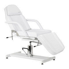Poltrona da salone idraulica Sillon 210 con base a dondolo bianca