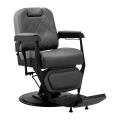 Gabbiano barber chair Bruno grigio con base nera