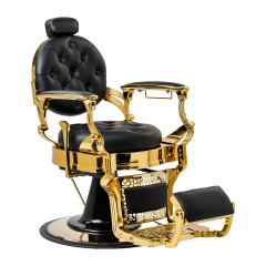 Barber chair Gabbiano Niccolo nero con struttura dorata