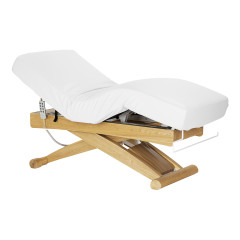 Lettino SPA Sillon Siesta bianco con base marrone chiaro