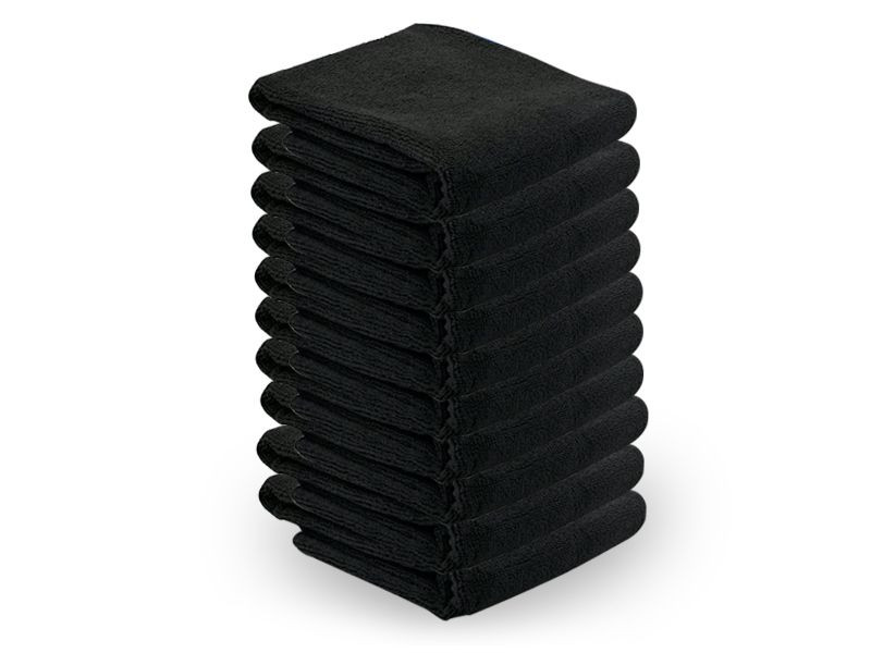 Asciugamano in microfibra 73 x 40 cm 10 pz. nero main product photo