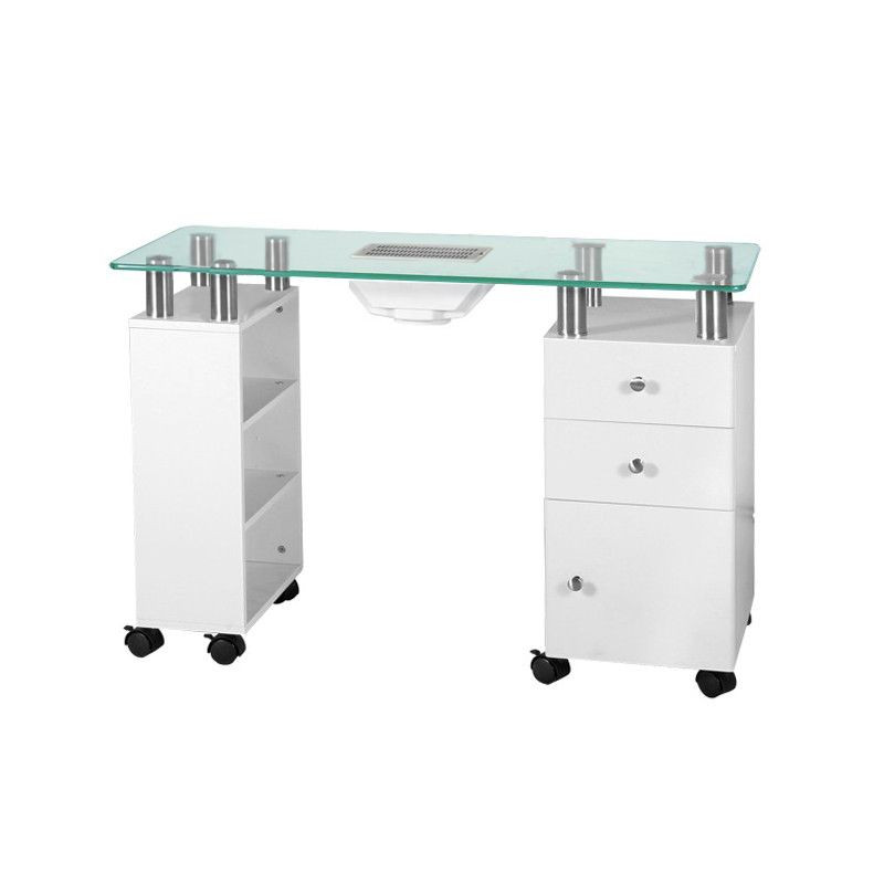 Scrivania in vetro con assorbitore 013B bianco main product photo