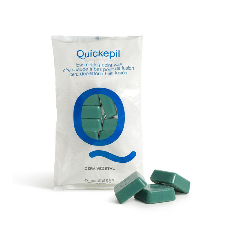 QUICKEPIL CERA DEPILATORIA DURA SENZA STRISCE VEGETALE 1 KG VERDE main product photo